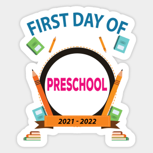 First Day Of Preschool Sticker